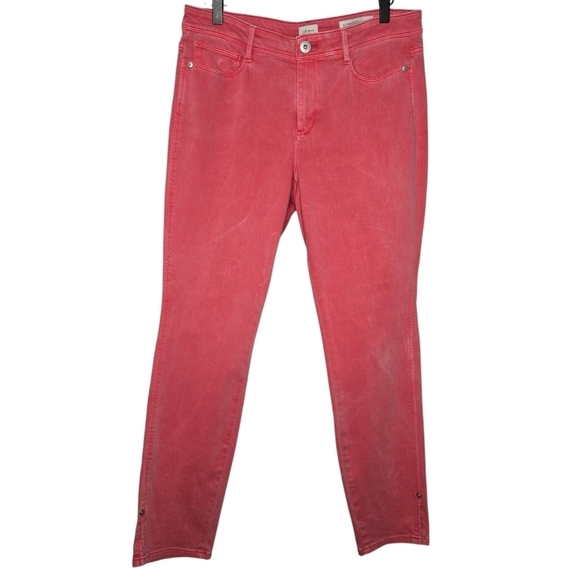 J. Jill Women's Faded Pink Authentic Fit Mid Rise Slim Ankle Denim Jeans Size 8 - Picture 1 of 12